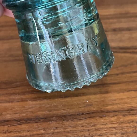 Vintage Hemingray No 9 Glass Insulator Aqua Blue - Picture 2 of 7